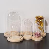 Estuche De Exhibición De Vidrio Con Base De Madera Jarrón De Terrario Cubierta De Acrílico Para Flores Inmortales Estilo Pastoral - details 4
