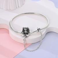 Pulsera De Corazón Rosado En Plata De Ley 925 Con Cadena De Seguridad Estrellada Y Luna Cadena De Serpiente Adecuada Para DIY Joyería Con Encantos Y Cuentas Para Mujer - details 11