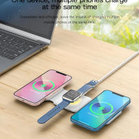 Cargador Inalámbrico Magnético 3 en 1 - Estación de carga inalámbrica magnética 3 en 1 - Carga Rapida - Cargador plegable multifuncional de 15 W para iPhone, AirPods y Appel Watch. - details 1