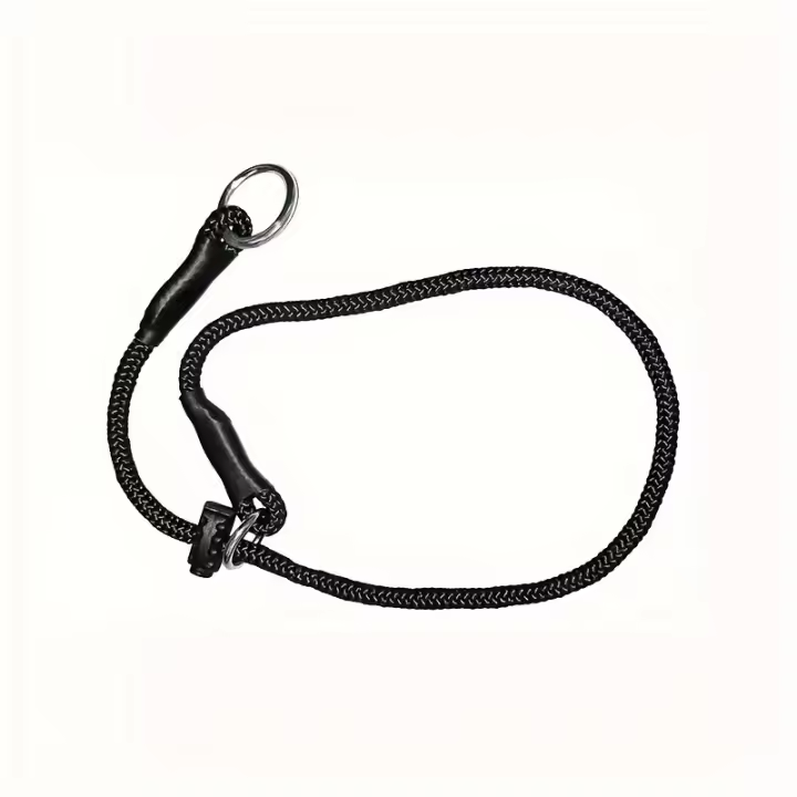 Correa De Entrenamiento Para Perros Con Collar De Deslizamiento Ajustable De Poliéster Durable Con Anillo De Ahogamiento Para Entrenamiento De Comportamiento No Asfixiante - 1