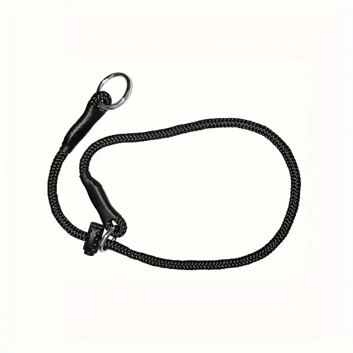 Correa De Entrenamiento Para Perros Con Collar De Deslizamiento Ajustable De Poliéster Durable Con Anillo De Ahogamiento Para Entrenamiento De Comportamiento No Asfixiante - 1