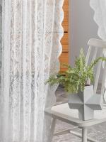 Cortina De Encaje Con Borlas Blanca Romántica Para Sala De Estar Y Dormitorio 1 Pieza Cortina De Ventana Translúcida Para Decoración Rural - details 4