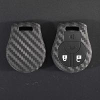 Carcasa De Llave De Coche De Silicona Con Patrón De Fibra De Carbono 2/3/4 Botones Para Nissan Juke Micra Qashqai Porta Llaves - details 3