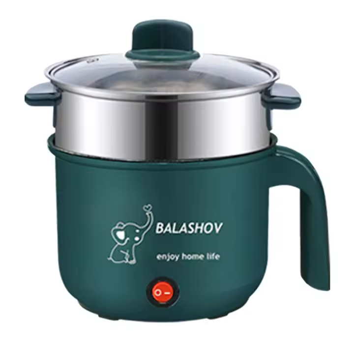 Mini olla eléctrica para 1 o 2 personas, multicocina, antiadherente, de doble capa, multifunción, vaporera, ollas para cocinar en casa - 1