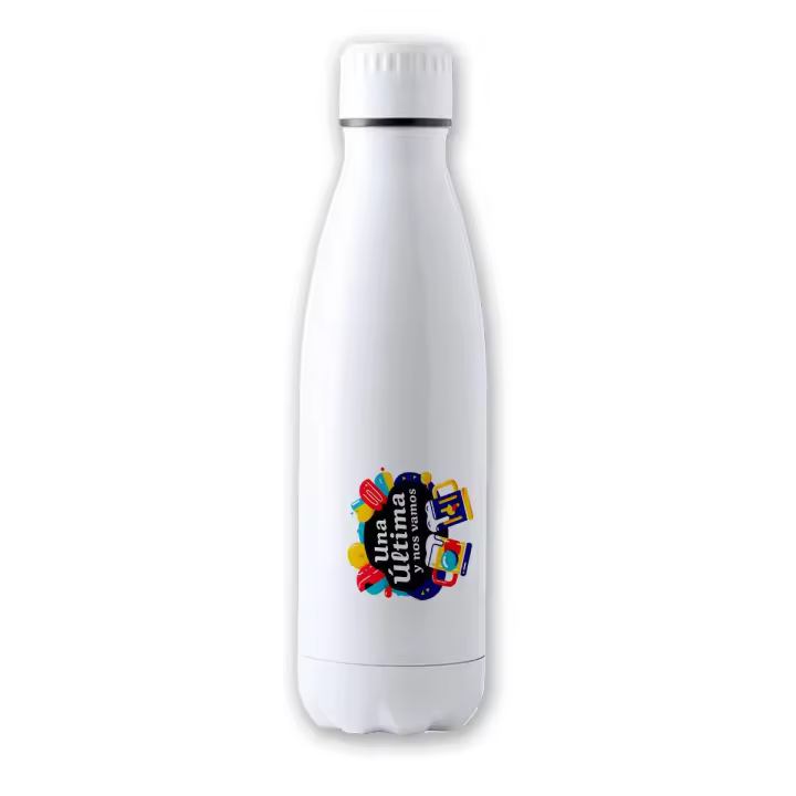 MERCHANDMANIA Bidón Térmico aislante 500 ml acero inoxidable frase graciosa cerveza octoberfest amigos fiesta tapon seguridad botella - 1