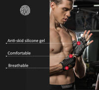 Guantes De Levantamiento De Peso Para Mujer En Rosa Medio Dedo Malla Transpirable Antideslizante Para Gimnasio Y Deportes - details 5