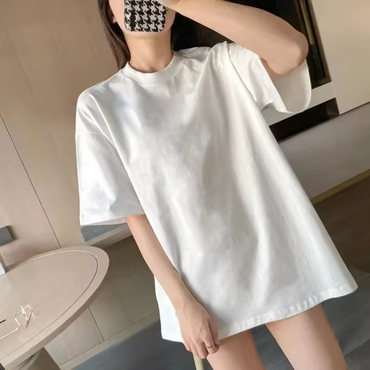 Camiseta De Algodón Kawaii Hello Kitty Para Niños Y Mujeres Estilo Y2K Coreano Manga Corta Cuello Redondo Oversized Para El Verano Moda Para Parejas - 1