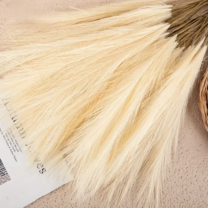 10pcs Falso Pampas De Grama Para Decoración De Hogar Estilo Bohemio Rustico Y Farmhouse Relleno De Vaso Alto Decoración De Piso - 1