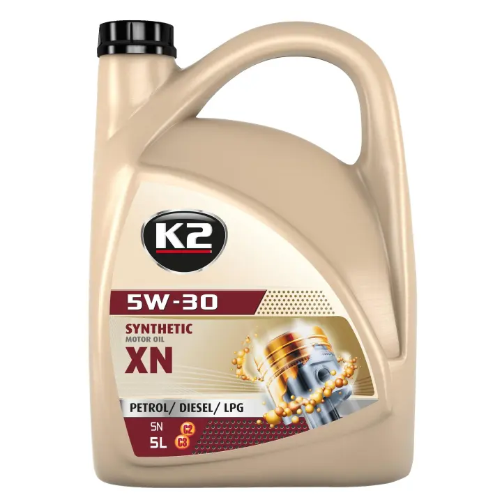 Aceite de motor K2 TEXAR 5W30 XN (5L) - Lubricante para motores de gasolina y diésel - Certificado CE - Marca K2  O1505E - 1