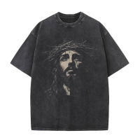 Camiseta Oversize Vintage Lavada De Jesus Perdonenles Padre Para Hombres Y Mujeres Estilo Gótico Rock Camisetas Tops De Calle - details 26