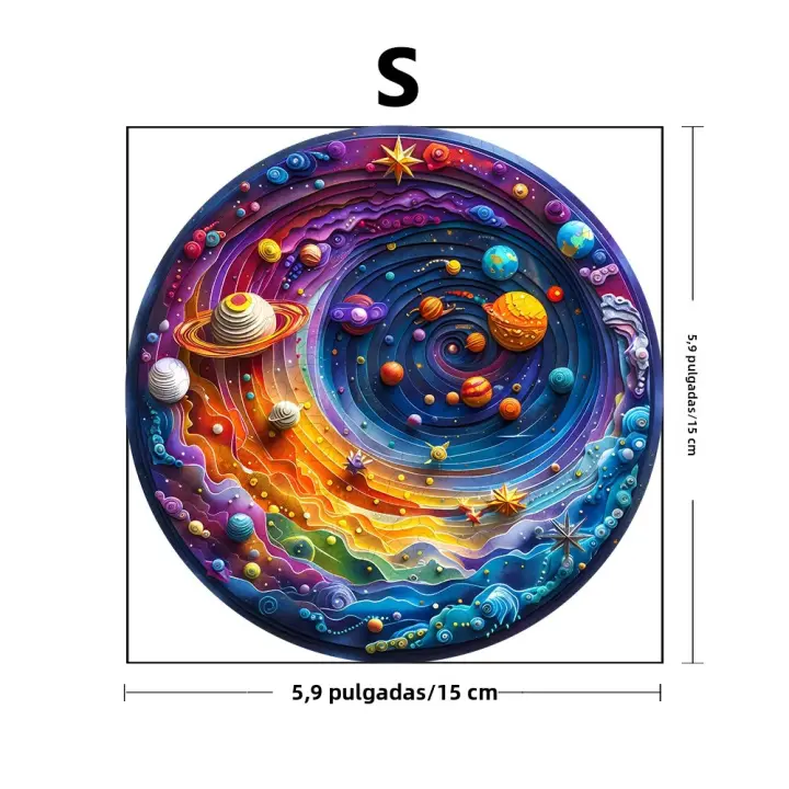 Rompecabezas De Madera Para Adultos: Puzzle Espacial Planetario Con Piezas Irregulares Juego Familiar Regalo Ideal Para Niños - 1