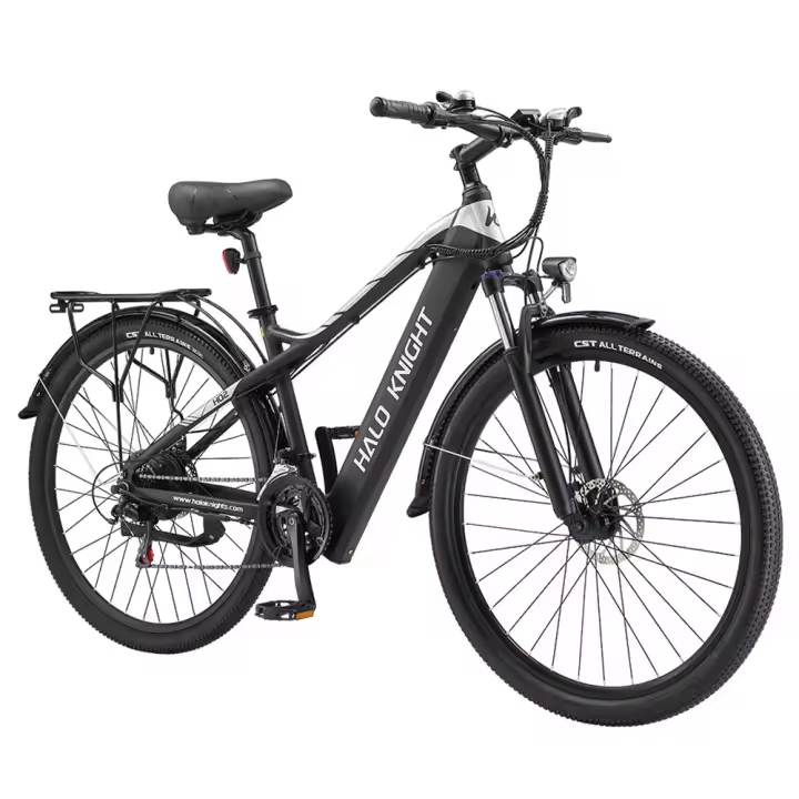 Halo Knight H02 Bicicleta Eléctrica, Motor Brushless de 750W, Batería de 48V 16Ah, Neumáticos de 29*2.1 pulgadas, Velocidad Máxima de 50km/h, Alcance Máximo de 60km, Shimano de 21 Velocidades, Freno de Disco Mecánico - Negro - 1