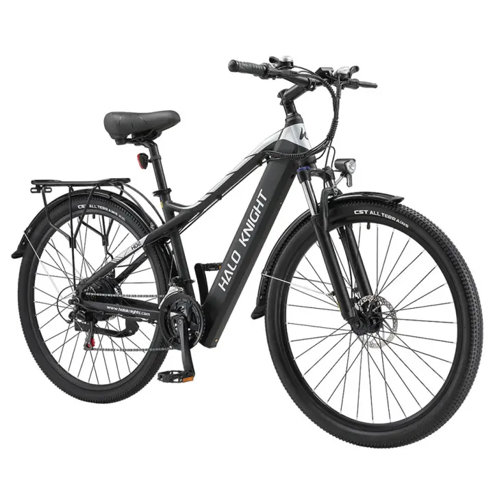 Halo Knight H02 Bicicleta Eléctrica, Motor Brushless de 750W, Batería de 48V 16Ah, Neumáticos de 29*2.1 pulgadas, Velocidad Máxima de 50km/h, Alcance Máximo de 60km, Shimano de 21 Velocidades, Freno de Disco Mecánico - Negro - 1