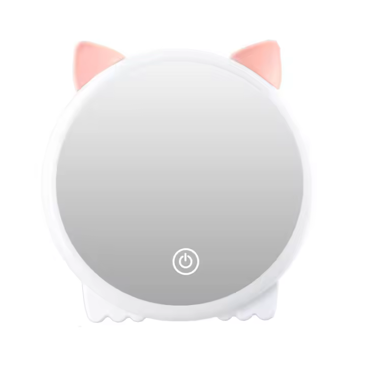 BIT Recargable Espejo de Maquillaje con Luz LED, 1x Espejo de Mesa Maquillaje con 3 Modo Luz, Espejo de Mesa Plegable, Espejo Cosmético de Mesa con Pantalla Táctil Ajustable para Baño Tocador - 1