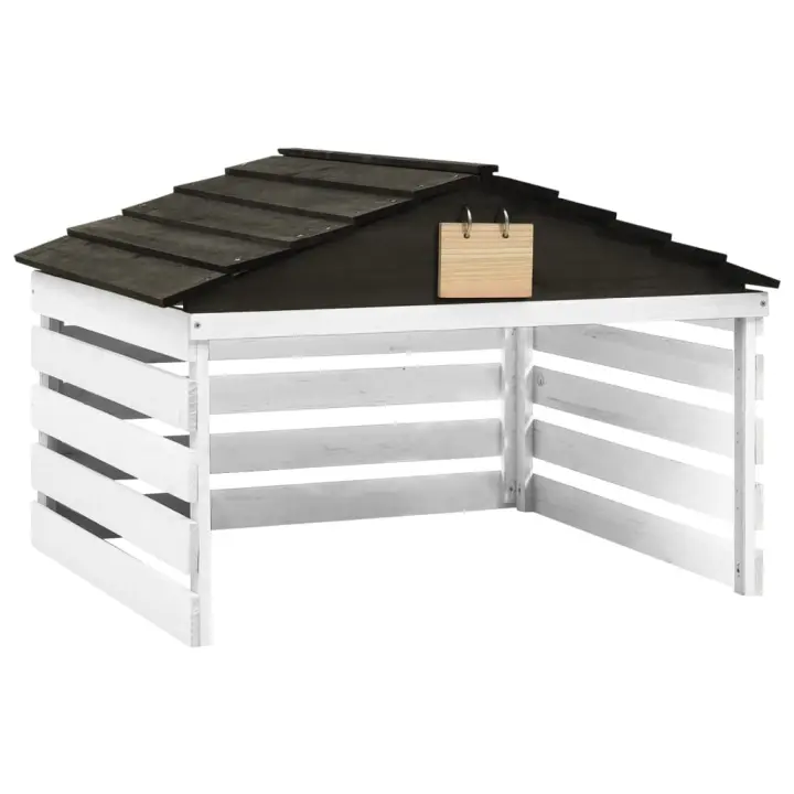vidaXL Caseta de cortacésped robótico blanco y negro 78x74x54 cm abeto - 1