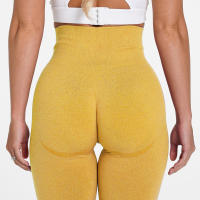 Leggings De Yoga Para Mujer En Color Rosa Lila Y Rosa Sólido Elasticidad Y Comodidad Para Gimnasio Y Fitness Contorno Curvo Sin Costuras - details 5