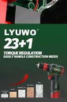 LYUWO Destornillador Eléctrico Multifuncional Sin Escobillas Alta Torque Con Carga Herramienta De Destornillador Y Abrazadera Dual - details 7