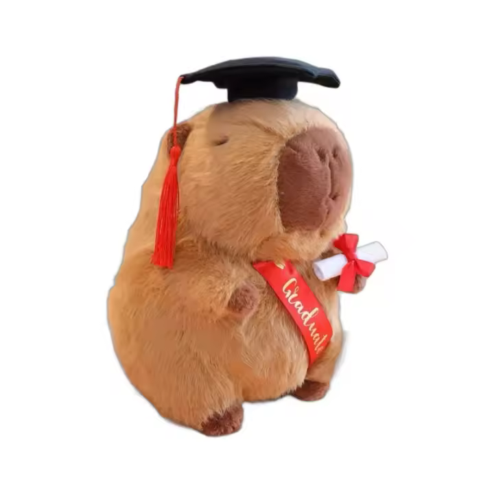 Doctor Hat Capybara De Peluche Muñeco De Peluche Suave Y Cálido Regalo De Graduación De Dibujos Animados Para Adultos Y Niños - 1