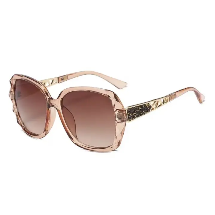 1 gafas de sol polarizadas cuadradas Sparkling Composite marco brillante y la caja de gafas cuadradas - 1