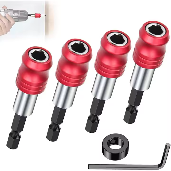 Portapuntas magnético, portapuntas para destornillador de impacto de 1/4" y 60 mm, 4 piezas, portapuntas para destornillador magnético con vástago hexagonal, extensión para destornillador magnético, extensión para destornillador con vástago hexagonal - 1