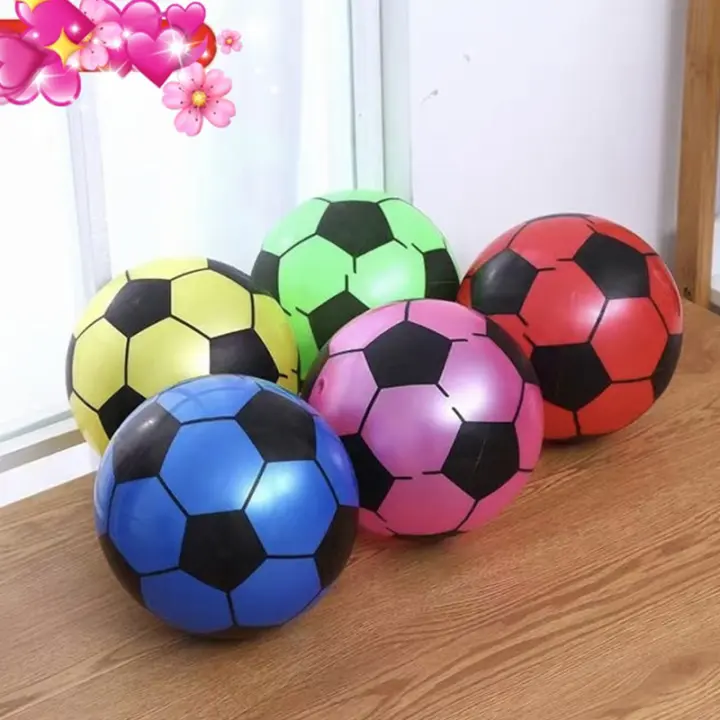 Pelota De Fútbol Inflable Para Niños PVC Color Aleatorio Deporte Y Match Elasticidad Fácil De Transportar Tamaño 22cm - 1