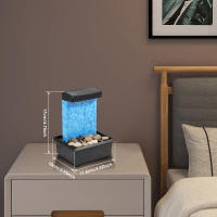 Fuente De Mesa Con Luz Operada Por Batería O USB Mini Decoración De Cascada De Agua Fluente Ornamento Moderno De Plástico - details 10