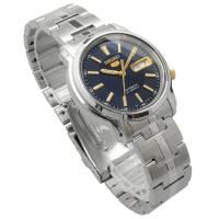 reloj automático hombre Seiko 5 SNKL79K1 dial azul 37mm correa acero - details 2