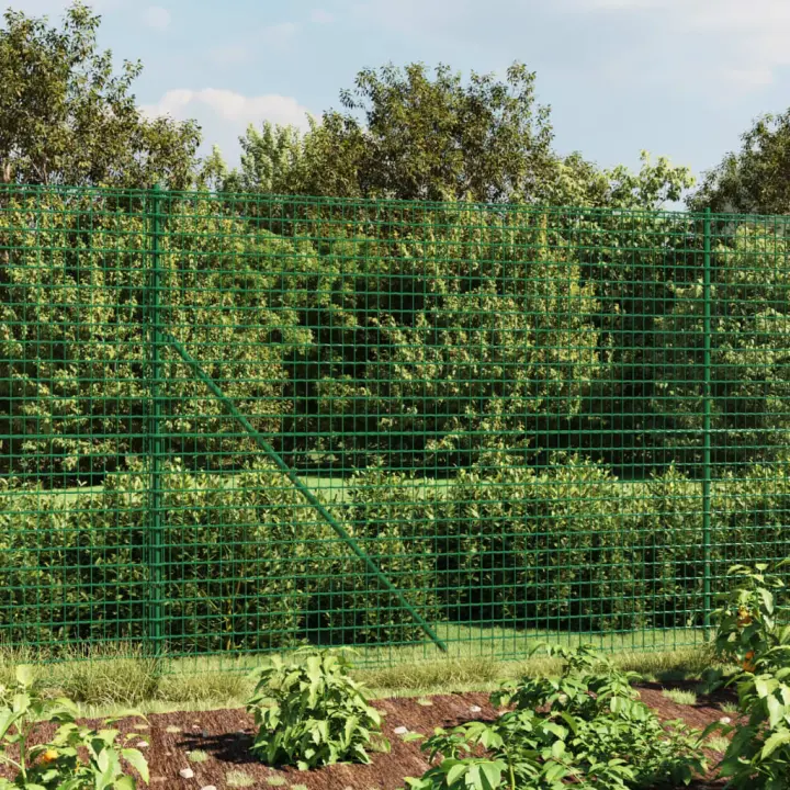 vidaXL Cerca de alambre de acero galvanizado verde 2x25 m - 1