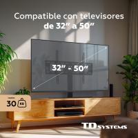Soporte de TV de sobremesa fijo para pantallas de 32 a 50 pulgadas. VESA máximo de 400 x 400 mm - TD Systems P30X25M44 - details 1