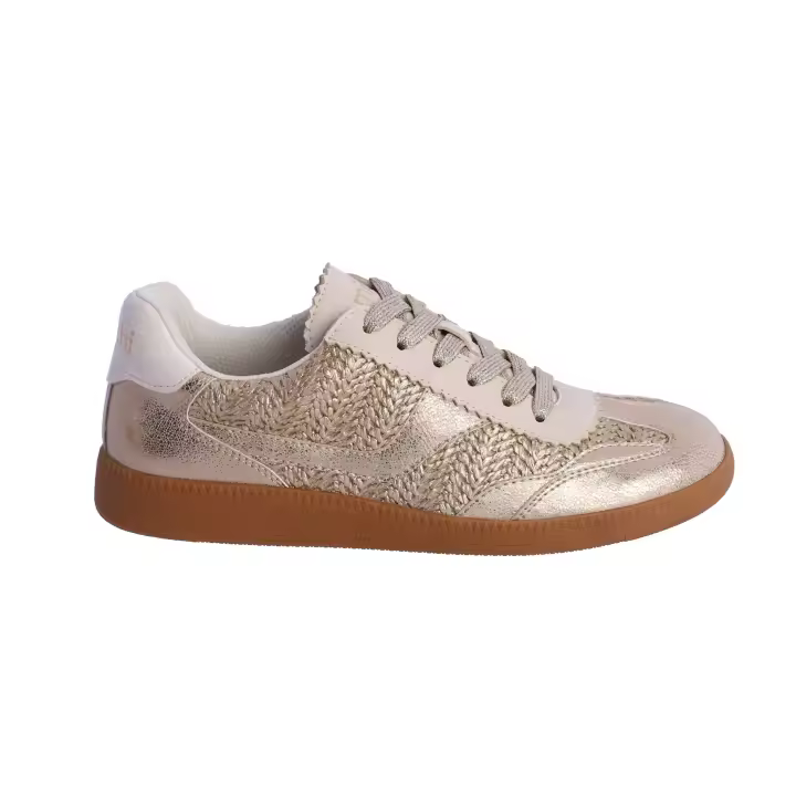 Zapatillas deportivas para mujer Amichi Lola de piel sintética metalizada y rafia - 1