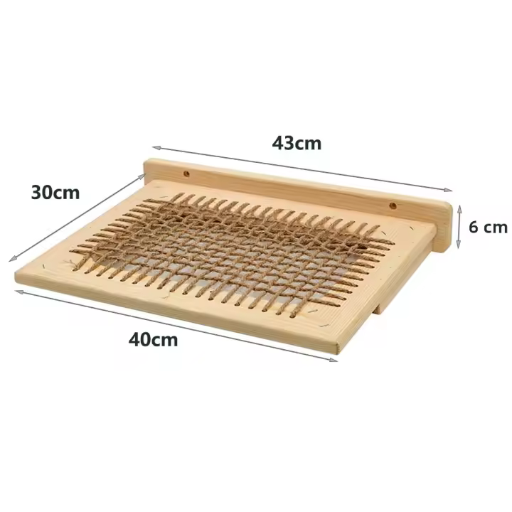 Cama Para Gato De Muro En Hamaca Para Grandes Gatos O Gatitos Muebles Con Alas Y Perches De Cuerda De Sisal Y Madera Para Saltar De PETRAVEL - 1
