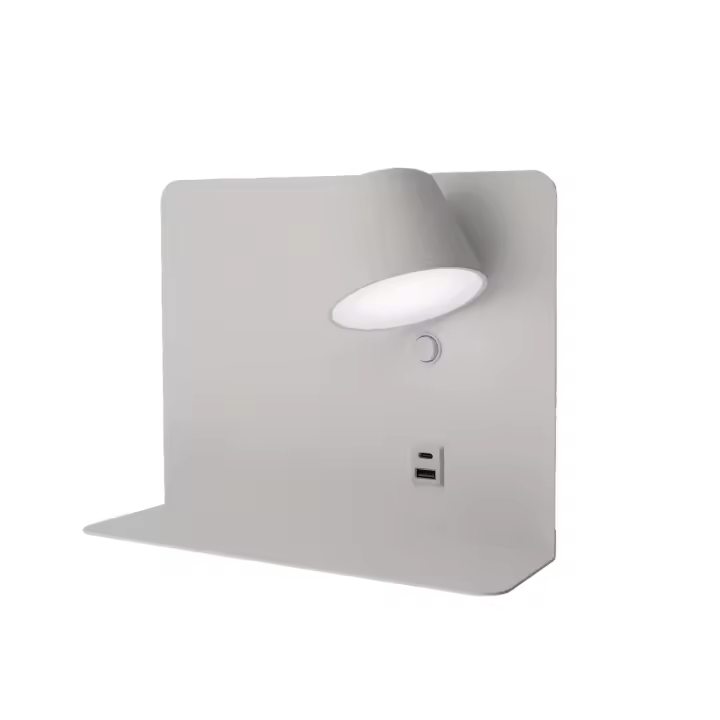 ALPINALUZ Aplique de Pared Orientable 6W con Carga USB y Type C, 2700K-6000K, Blanco, Chips Osram, Driver KEGU - 1