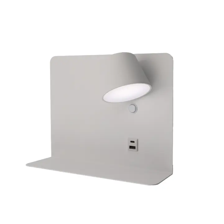 ALPINALUZ Aplique de Pared Orientable 6W con Carga USB y Type C, 2700K-6000K, Blanco, Chips Osram, Driver KEGU - 1