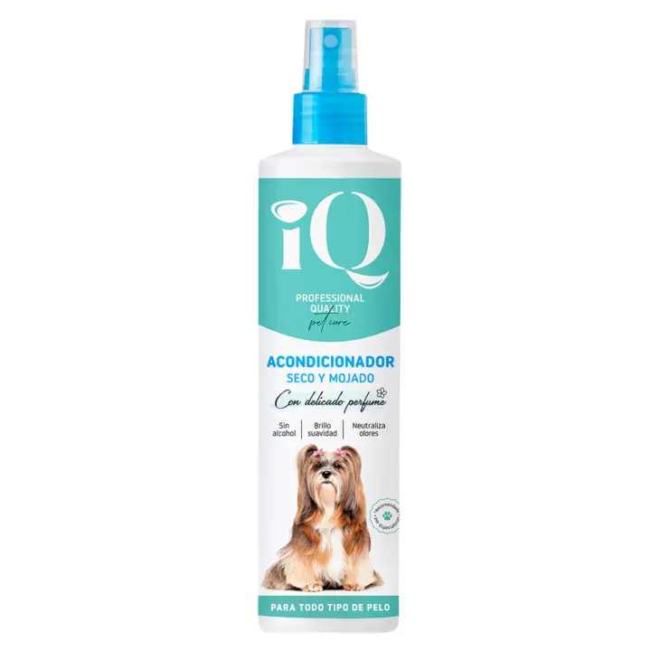 IQ Acondicionador Seco y Mojado para Perros y Gatos 300 ml - PH Adaptado, Desenredarte y Voluminizador - 1