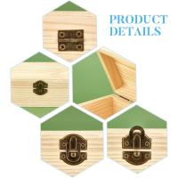 Caja De Joyería De Madera No Terminada Rectangular Con Tapa Plegable Y Cierre Frontal Para Artesanías Y Almacenamiento En El Hogar 13x6.1x7.9cm - details 4