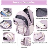 Mochila Kawaii Morada Ligera Impermeable Lona Oxford - details 1
