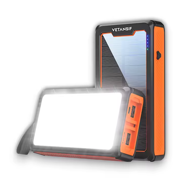 Batería Externa 26800 mAh con Panel Solar - Linterna LED - Producto Genérico. - 1
