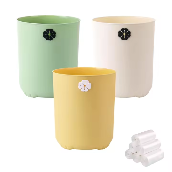 3Pcs Cubo de Basura de Bolsas de Basura, Mini Bote de Basura de Escritorio, Lindo Mini Basurero-13,5 * 14,5 cm, Papelera Escritorio para Escritorios Dormitorios Baños - 1