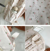 Mochila Preppy De Lona Impermeable Para Mujer Estilo Floral Fashion Bolsa De Hombro Nylon Estudiante Mochila Con Cierre De Cremallera - details 15