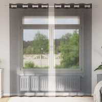 vidaXL Cortinas de gasa con ojales 2 uds 140x245 cm en color Rosa claro/orange/Arena y más | protección solar decorativa para ventanas hogar oficina dormitorio fácil de instalar - details 6