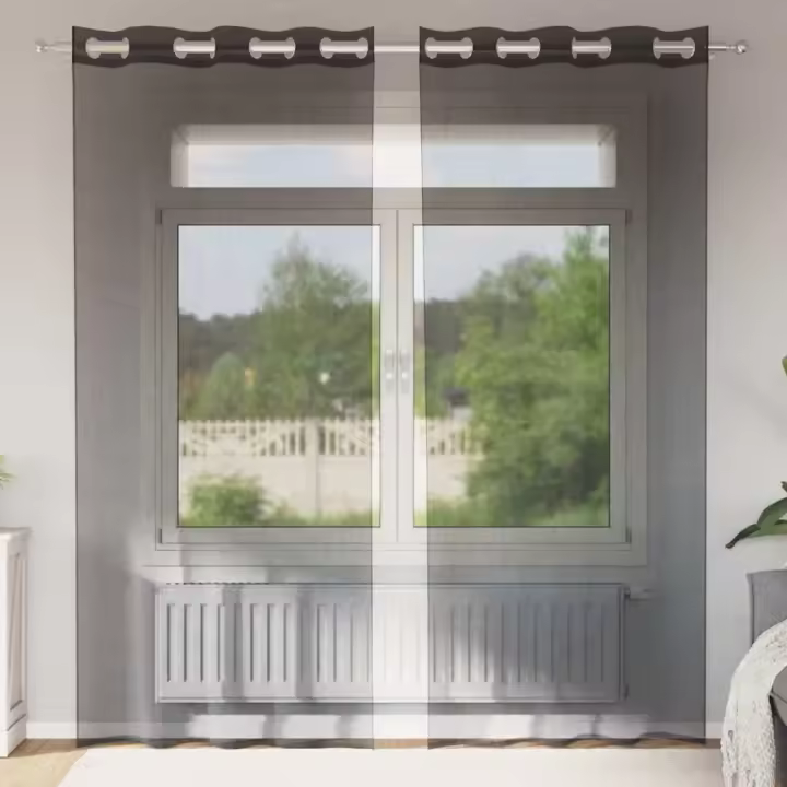 vidaXL Cortinas de gasa con ojales 2 uds 140x245 cm en color Rosa claro/orange/Arena y más | protección solar decorativa para ventanas hogar oficina dormitorio fácil de instalar - 1