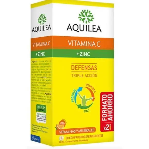 AQUILEA VITAMINA C + ZINC 28 COMPRIMIDOS EFERVES - 1