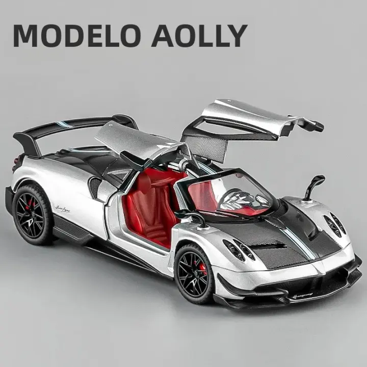 Modelo De Coche Supercar Pagani Huayra BC a Escala 1:24 Con Sonido Y Luz Juguete De Colección Para Niños Regalo De Cumpleaños Metal Sin Batería - 1