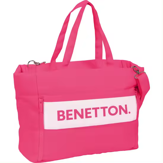 Safta Bolso con Bolsillo para Portátil 14,1 Benetton Raspberry - Gran Formato - 1