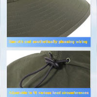 Gorro De Safari Ajustable Para Hombres Y Mujeres Protección UV 50+ Con Pico Para El Cuello Y Sombrilla Para Exterior Respirable Para Pesca Y Senderismo - details 8