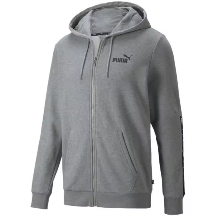 Puma ESS + Tape Full-Zip Hoodie TR M 848768 03 – Sudadera con cremallera completa y detalles en cinta, ideal para entrenamientos o uso casual, con ajuste cómodo y tejido transpirable. - 1