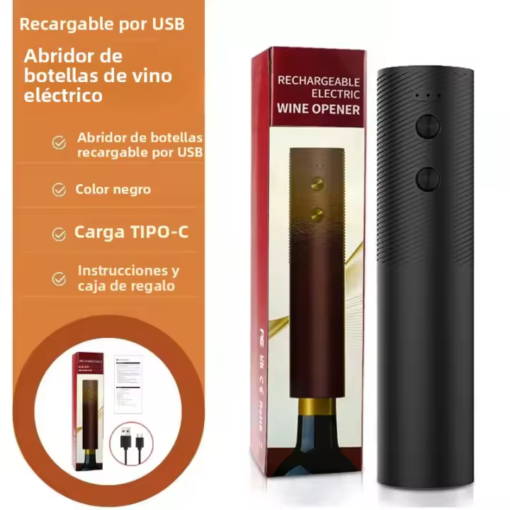 Abreventanas Eléctrico Recargable Automático Con Botón De Un Click Herramientas De Vino Para La Cocina Productos De La Mesa - 1