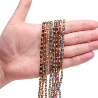 48pcs Cuentas De Vidrio Amarillas De 4x6mm Para DIY Hecho a Mano Collar Pulsera Accesorios Para La Creación De Ropa - details 1