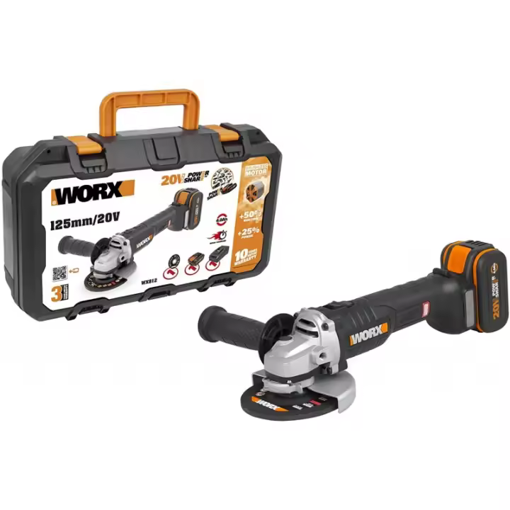 WORX WX812  AMOLADORA (125MM 1BAT 20V 4AH +CARGADOR) - Envío 24/48hrs - 1