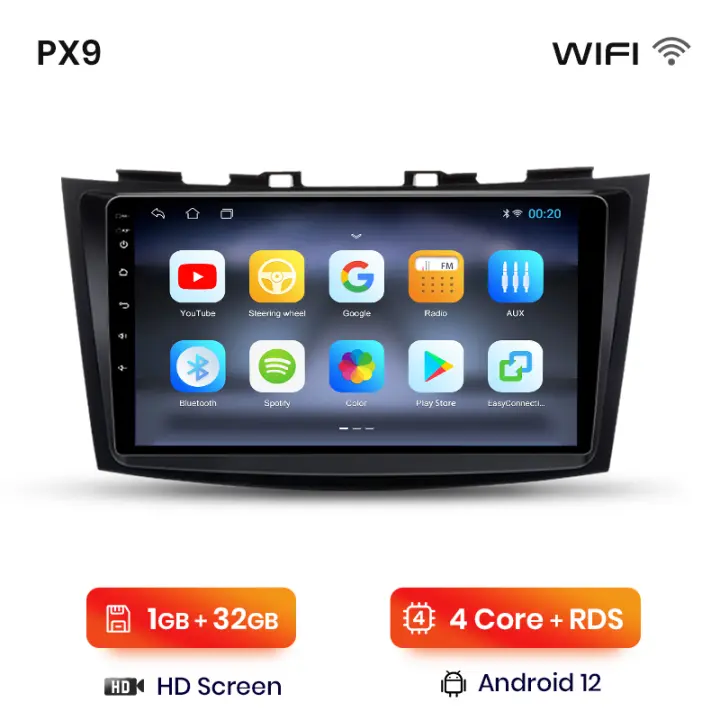 AWESAFE inalámbrico CarPlay Android Auto Radio para Suzuki Swift 4 2011 2012 2013 2014 2015 2016 2017 coche reproductor multimedia GPS 2 din autoradio volante controles RDS Bluetooth - 1